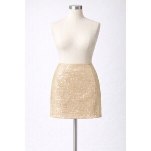 New Annabella Sequin Minor skirt Champagne Party/Cocktail Sparkle Size Small Y2K